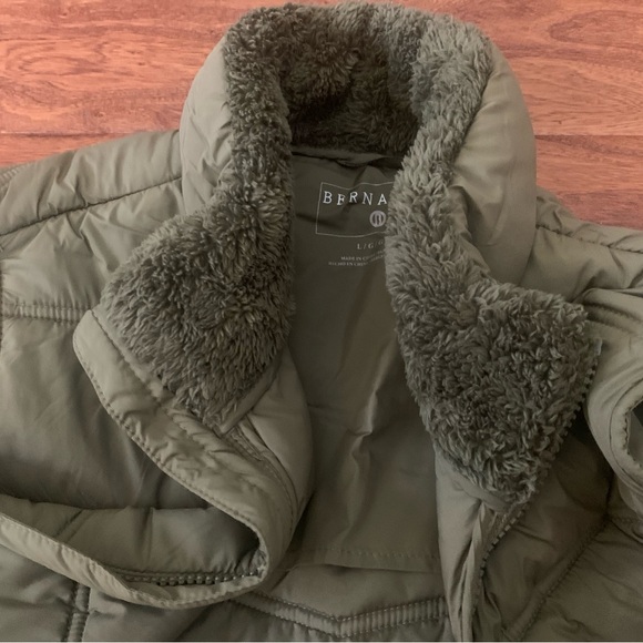 Anthropology Bernardo Army Green Puffer Vest with Chevron Back - Picture 8 of 10